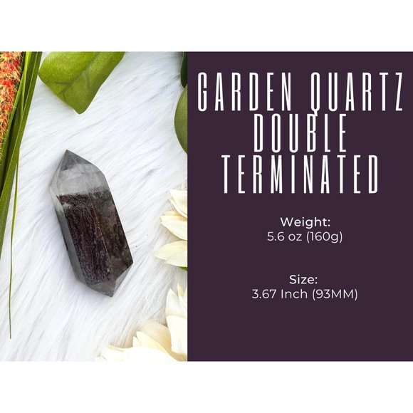 Garden Quartz Double Terminated Point - 3.67" Lodolite in Quartz DT - UNIQUE - Picture 10 of 10